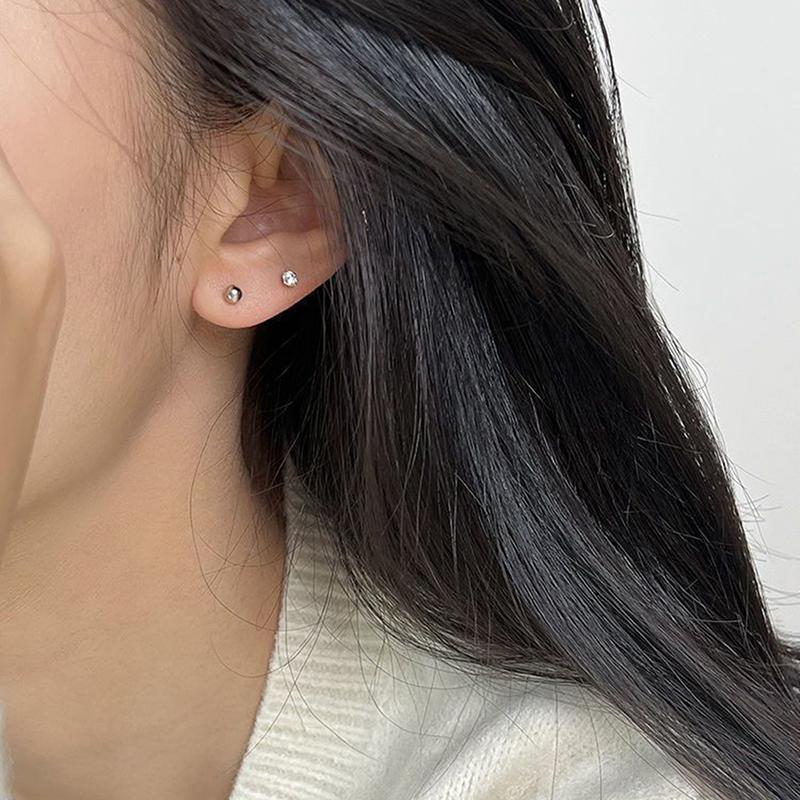 1Pair 3/4/5Mm Zircon Ear Studs Earrings For Women Stainless Steel Cartilage Helix Ear Bone Nail Piercing Ear Jewelry Gif