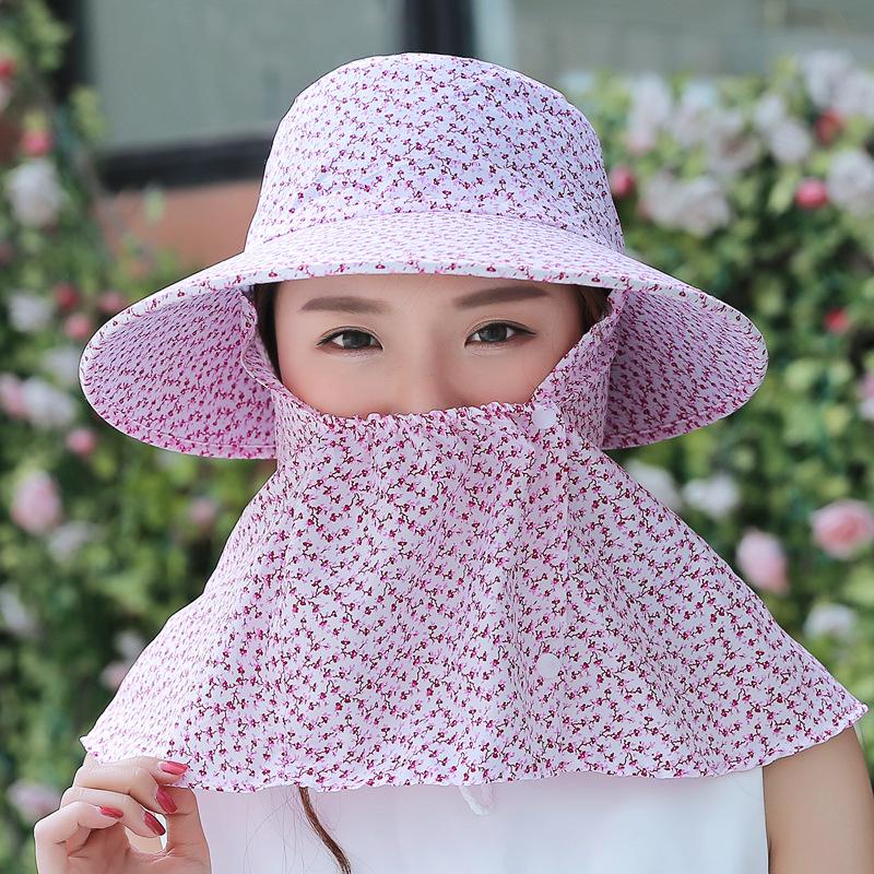 Women'S Sun Protection Visor Uv Protection Outdoor Work Hat Windproof Cycling Hat Tea Picking Hat