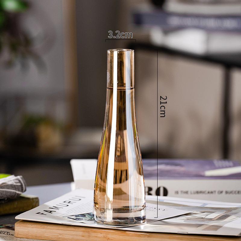 Eco Micro Landscape Hydroponic Glass Vase for Single Stem - Transparent, Creative, Simple Flower Arrangement Decor