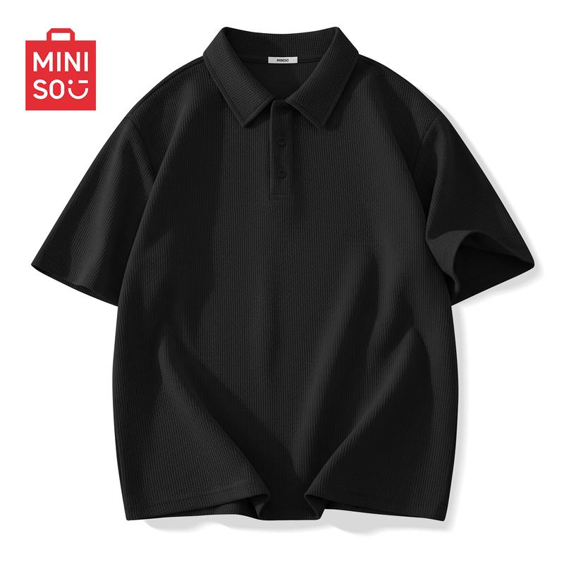 MINISO Men s Heavyweight Waffle Knit Polo Shirt 2XL