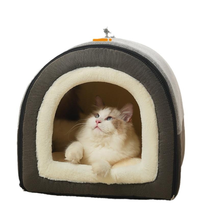 Zwinger für alle Jahreszeiten Nicht abnehmbare und waschbare Hundehütte Spezieller Katzenzwinger für kleine und große Hunde Teddy-Hundehütte für alle Jahreszeiten