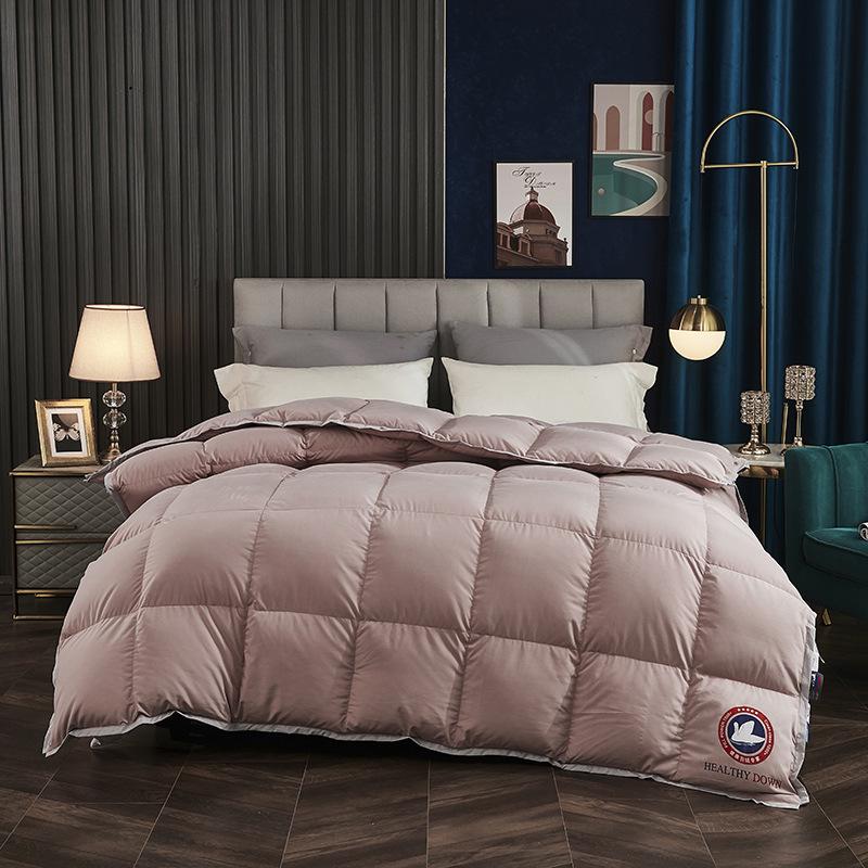 Soft Velveteen Cotton Down Comforter Shell - Minimalist High-Density Nude Design