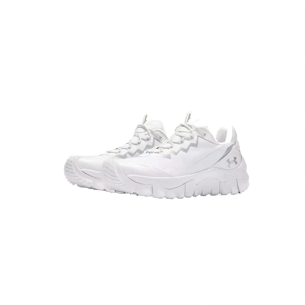 Under Armour Fabric Comfortable Shock Absorbing Waterproof Low Top Hiking Shoes Unisex Hiking Shoes Light-Gray White 4438006HOARY
