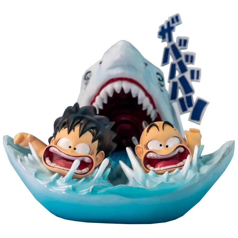 3.54in/9cm Anime Dragon Ball Kid Goku and Kid Krillin Swimming Training PVC Statue Action Figures Collectible Model Toys Gifts