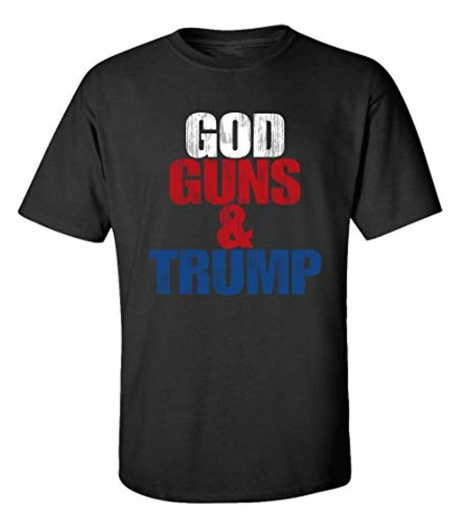 Politicians God Guns & Trump Adult Unisex Short Sleeve T-Shirt - Black