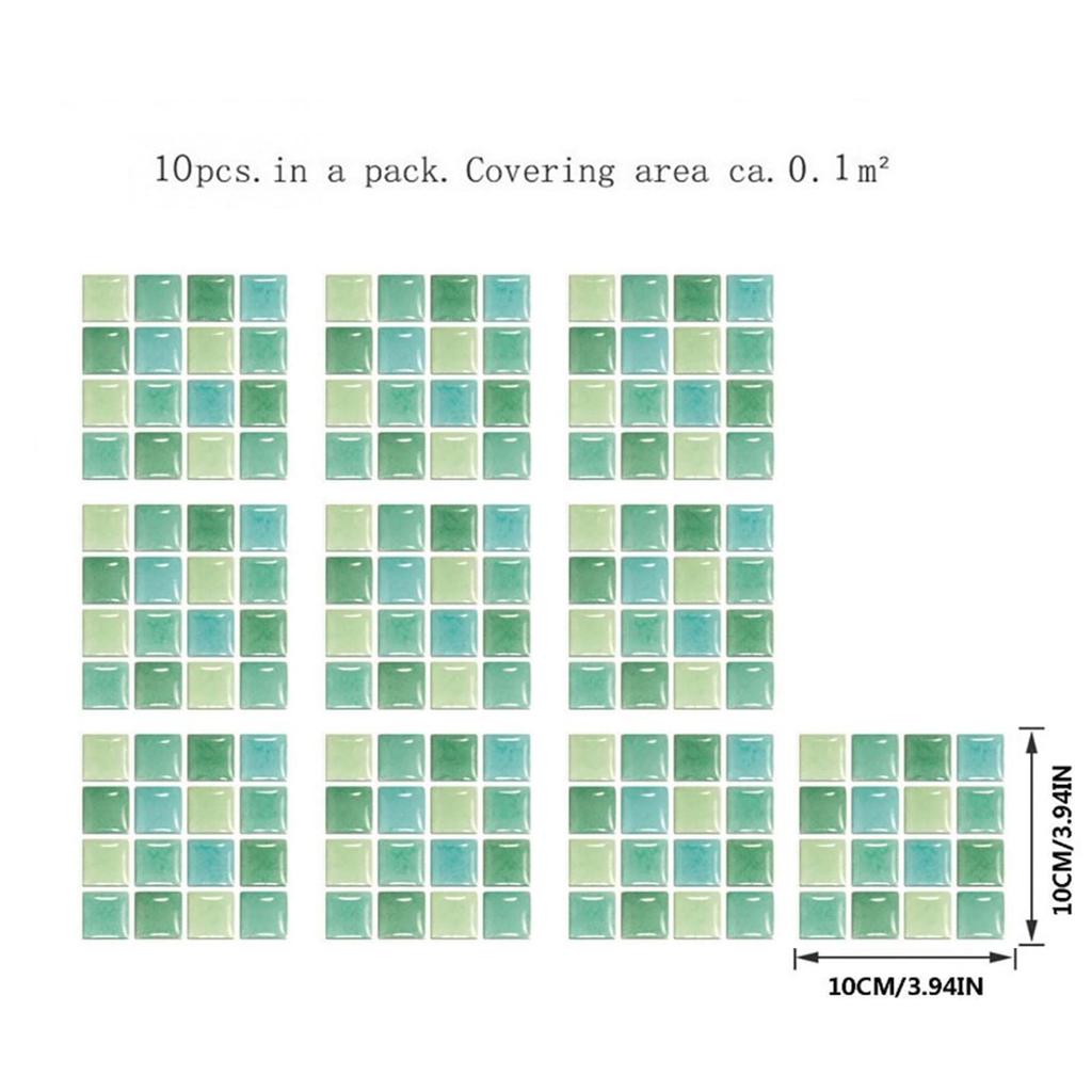 10pcs 3D Colorful Marble Mo-saic Wall Tiles Tiles Sticker Kitchen Backsplash Self Adhesive Waterproof Home Decor