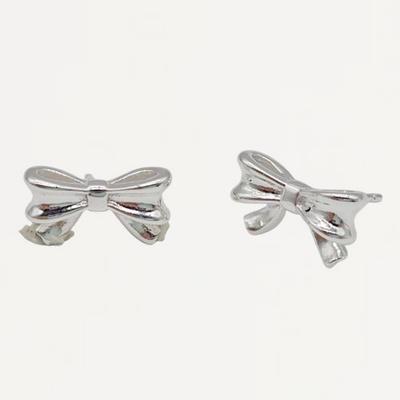 Big Ribbon Earrings Silver