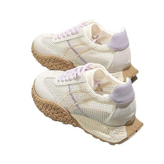 Small Thick-soled Inner Height Increase Breathable Mesh Forrest Gump Shoes Women's 2025 Summer New Sports and Leisure Moral Training Shoes Tide