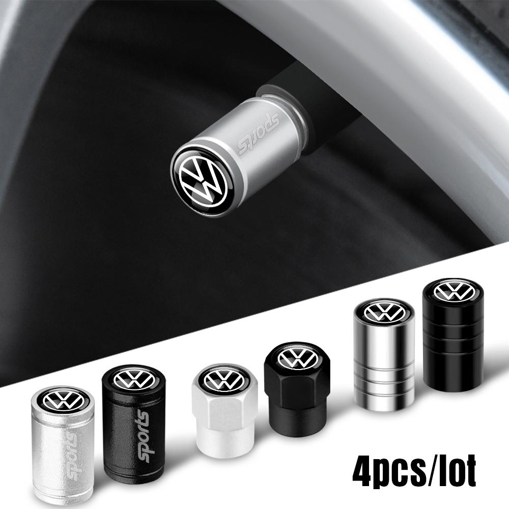 CJOZW1 4pcs Car Wheel Tire Valve Caps Tyre Rim Stem Airdust Cover For Volkswagen VW GTI R Golf Polo Tiguan Passat Jetta Lavida Touran