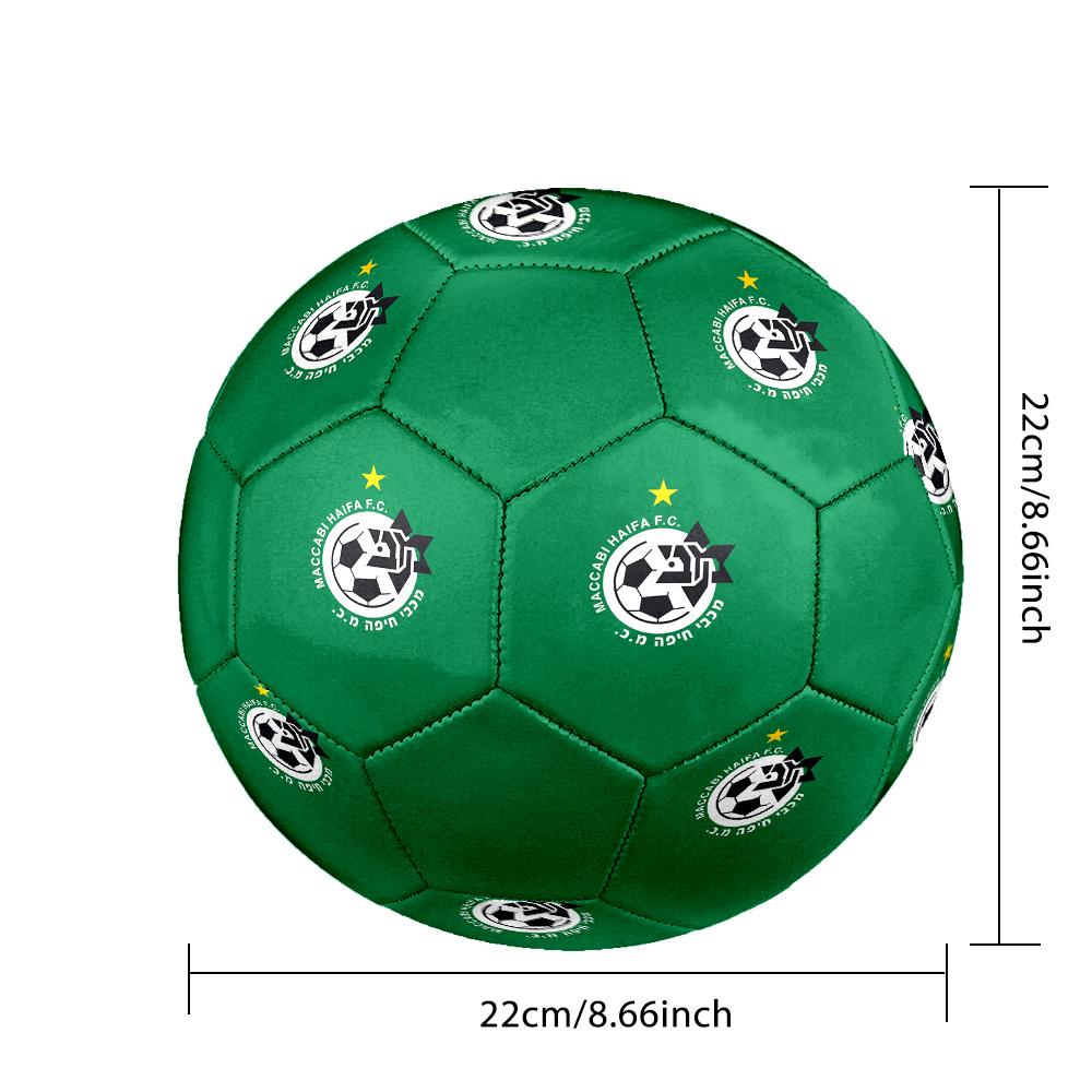 Maccabi-Haifa Indoor Soccer Ball Colorful All Ages Size 5 Machine Stitched PVC Competition Ready Durable High-Bounce