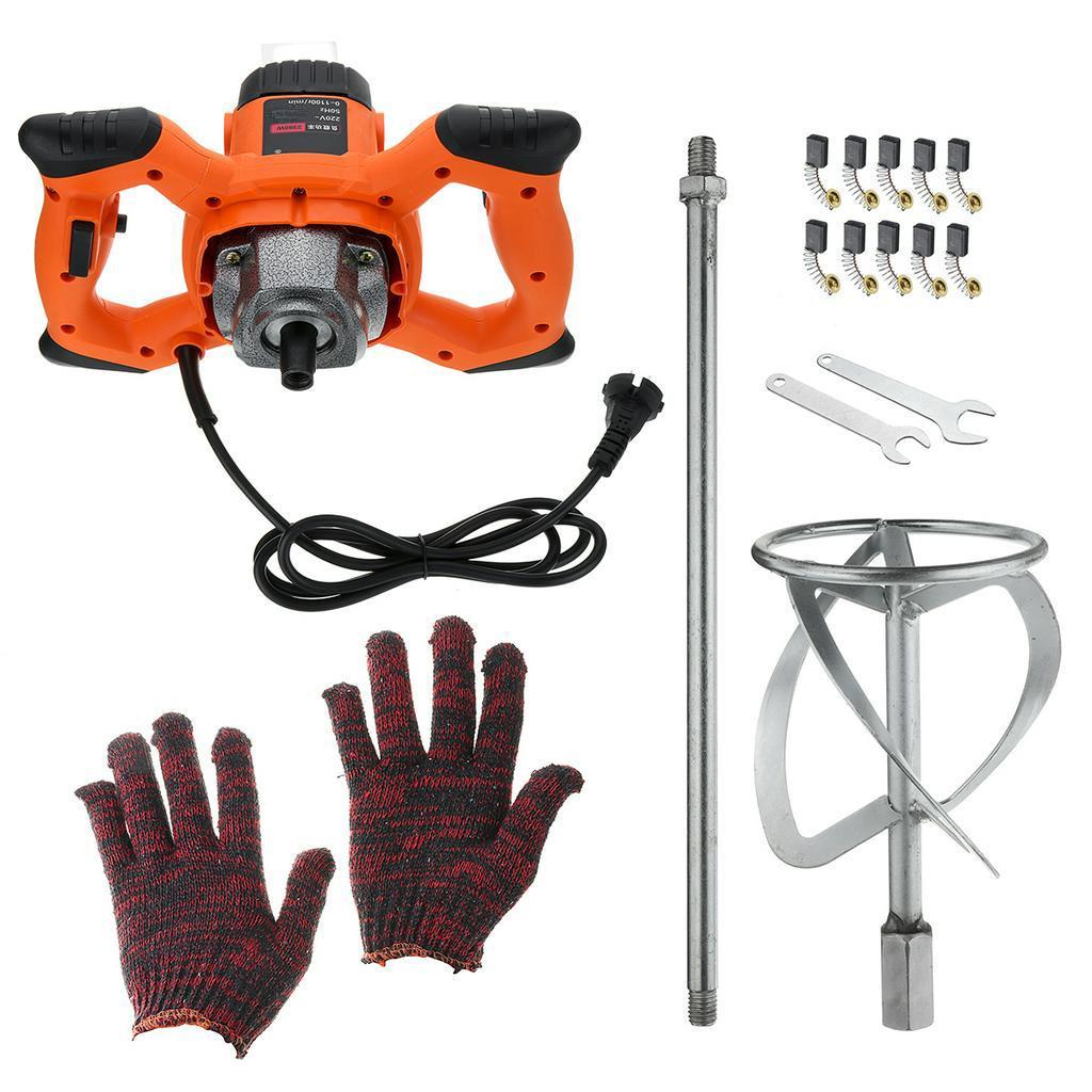 2380W Dual High Low Gear 6 Speed Handheld Paint Cement Grout Electric Mortar Mixer Putty Powder Mixing Machine