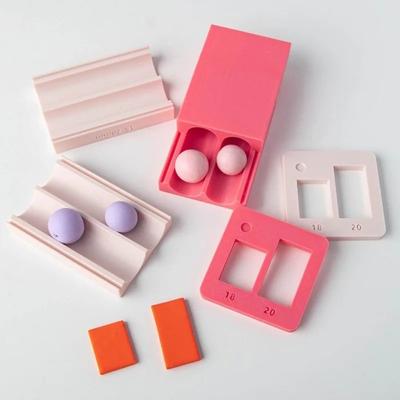 New Soft Ceramic Round Ball Rolling Mold Kit Clay Round with Punched Rubbing Auxiliary Tool DIY Earrings Beads Handmade Tools
