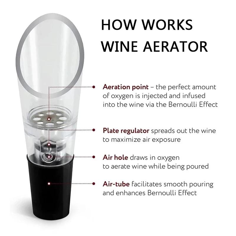 Red Wine Aerator Acrylic Bottle Stopper Decanter Wine Pourer Aerating Pour Spout Wine Air Aerator Bar Accessories