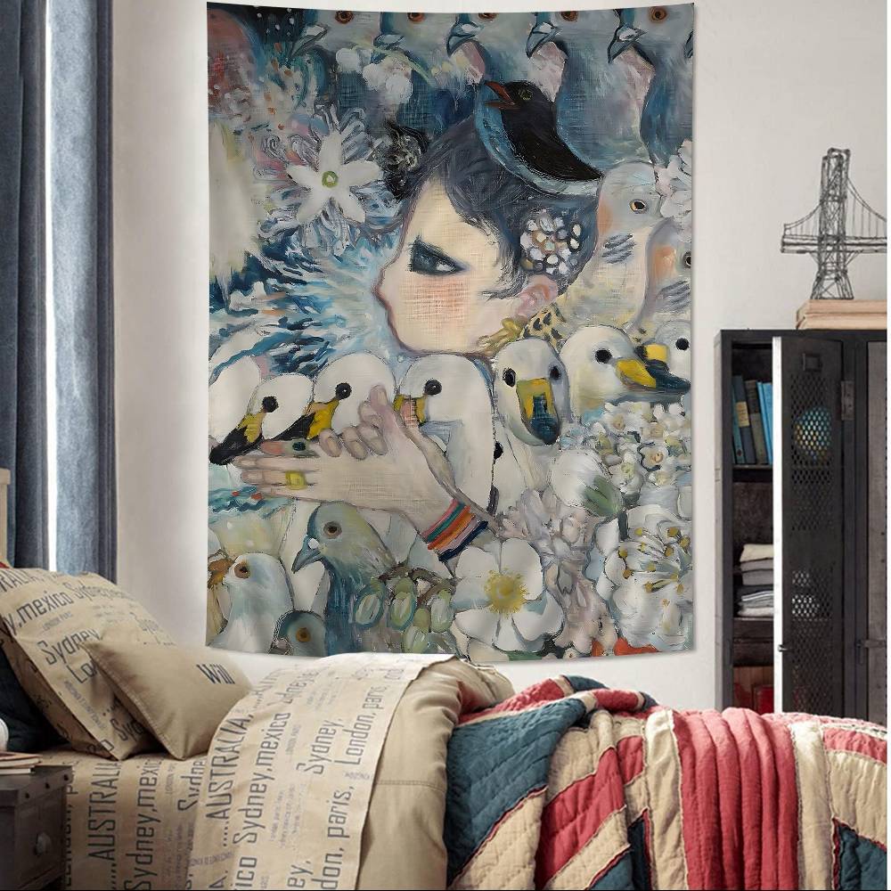 

Aya Takano Anime Anime Tapestry Hanging Tarot Hippie Wall Rugs Dorm Home Decor 74x94cm(29x37in)