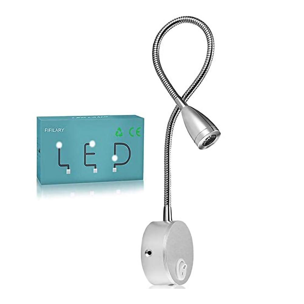 

Gooseneck LED Reading Wall Lamp Adjustable Wall Mounted Bedroom Night light Wall Lamp Sconces Study LED Book Night light срібний