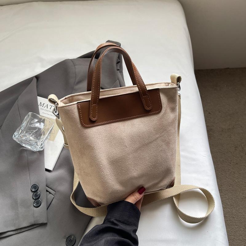 Retro Korean Canvas Handbag Women's Bag 2025 New Large-capacity Casual Shoulder Bag Commuter Underarm Messenger Bag