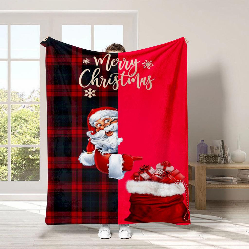 Christmas Cartoon Series Printed Blanket for Sofa Travel Camping Living Room Office Conditioning Blanket for All Seasons Gifts