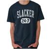 Slacker Funny Lazy People Gym Workout Gift Womens or Mens Crewneck T Shirt Tee