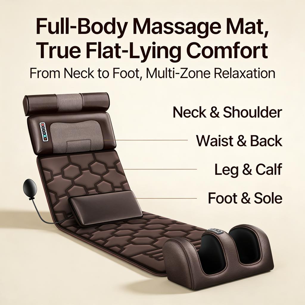 Full-Body Multifunctional Massage Mattress, Cervical and Lumbar Intelligent Massage Pad, Home Electric Heating Massage Device