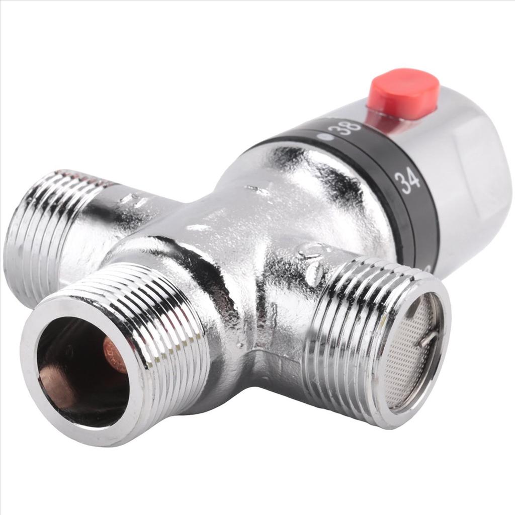 AAAF Solid Copper 3-Way Thermostatic Mixing Valve 3/4 Inch Solar Water Heater Valve Regulating Temperature Control Valve