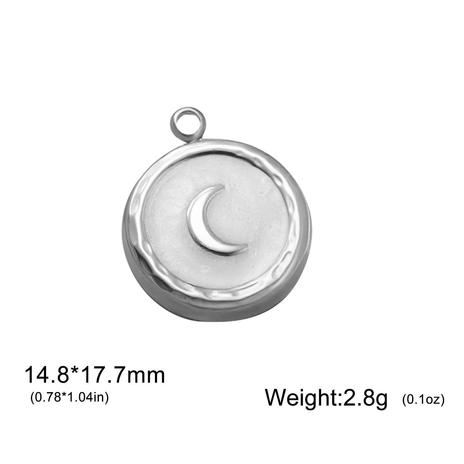 

Teamer Enamel Crescent Round Pendant Stainless Steel DIY Making Charm For Grils Necklaces Bracelets Jewelry Gift 2026 New