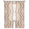 Gradient Line Ripple Abstract Sheer Voile Curtains Transparent Window Drapes for Bedroom Holiday Decoration