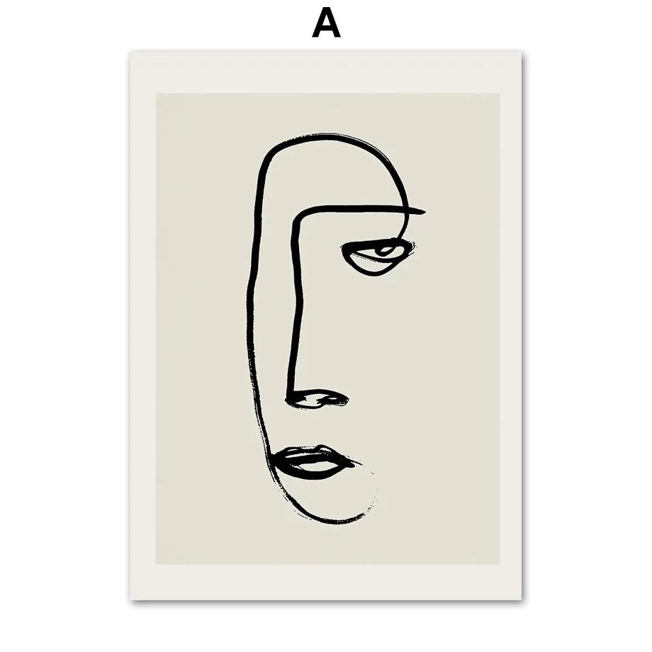 

Пикассо Линия Женщина Лицо Птица Бежевый Черный Настенная Живопись Холст Картина Геометрия Плакаты И Принты Настенные Картины Декор Гостиной 21cm×30cm NoFrame