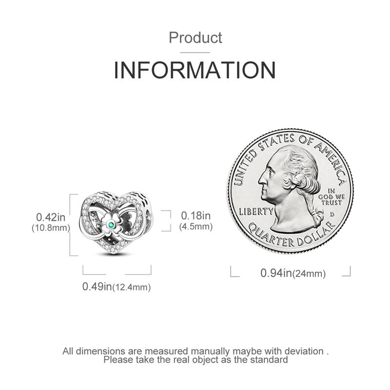 Charms Copper Four-Leaf Clover Infinite Heart Beads Fit Charms Plata Original Bracelet Women Jewellery Making Gifts