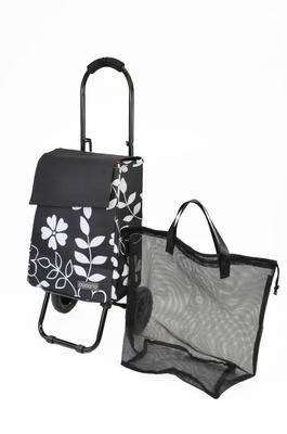 Rep Cocoro Shopping Cart, 22L, Flower Black, with Flap & Cooler Function, and Bag-in-Bag
