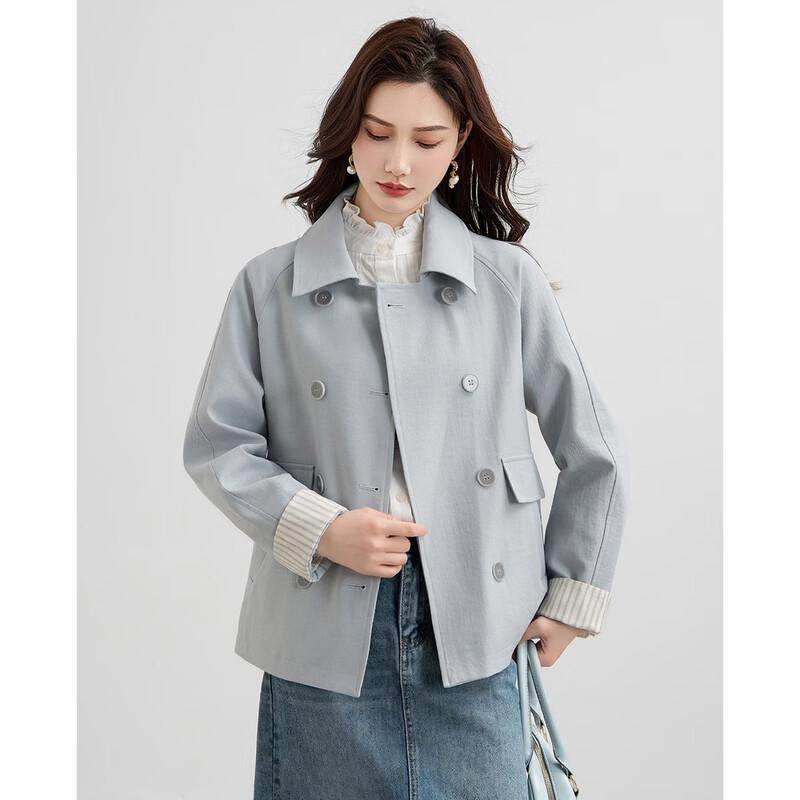 TERRE BLEUE Women's Short Trench Coat