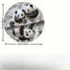 1 Stück Panda Familie Holz Wandkunst - Holz Rundes Schild, 8x8 Zoll Außendekor, Kein Strom Erforderlich, Hängezubehör für Zuhause, Schlafzimmer
