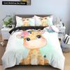Cartoon Giraffe King Queen Duvet Cover Kids Girls Boys Animal Bedding Set Wildlife Quilt Cover 2/3pcs Polyester Comforter Cover