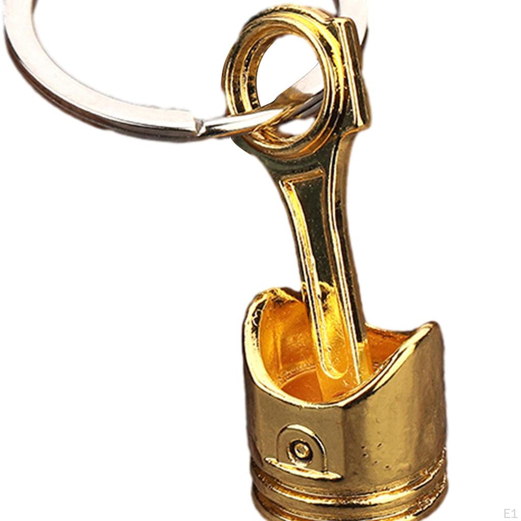 Car Engine Piston Style Keychain Keyring Zinc Alloy Auto Parts for Handbag Wallet