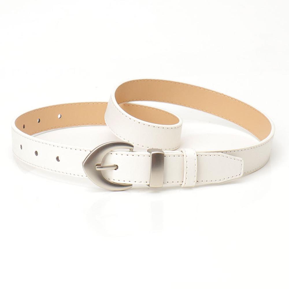 Womens PU Leather Belt Casual Pin Buckle Decorative Strap for Versatile Dresses