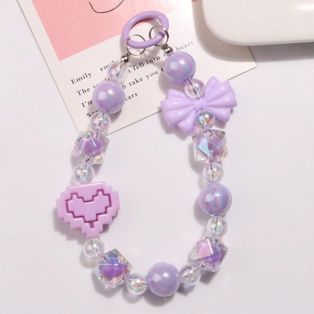 Heart Colorful Phone Lanyard Star Crystal Phone Anti-lost Rope Keychain Pendant  Phone Accessories