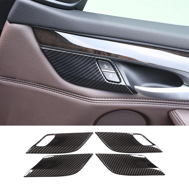 För BMW X5 F15 X6 F16 2014-2018, Ratt, Instrumentpanel, Mittkonsol Växelväljare, Paneldekal, Bilinteriör Kolfiberdekorationsskydd