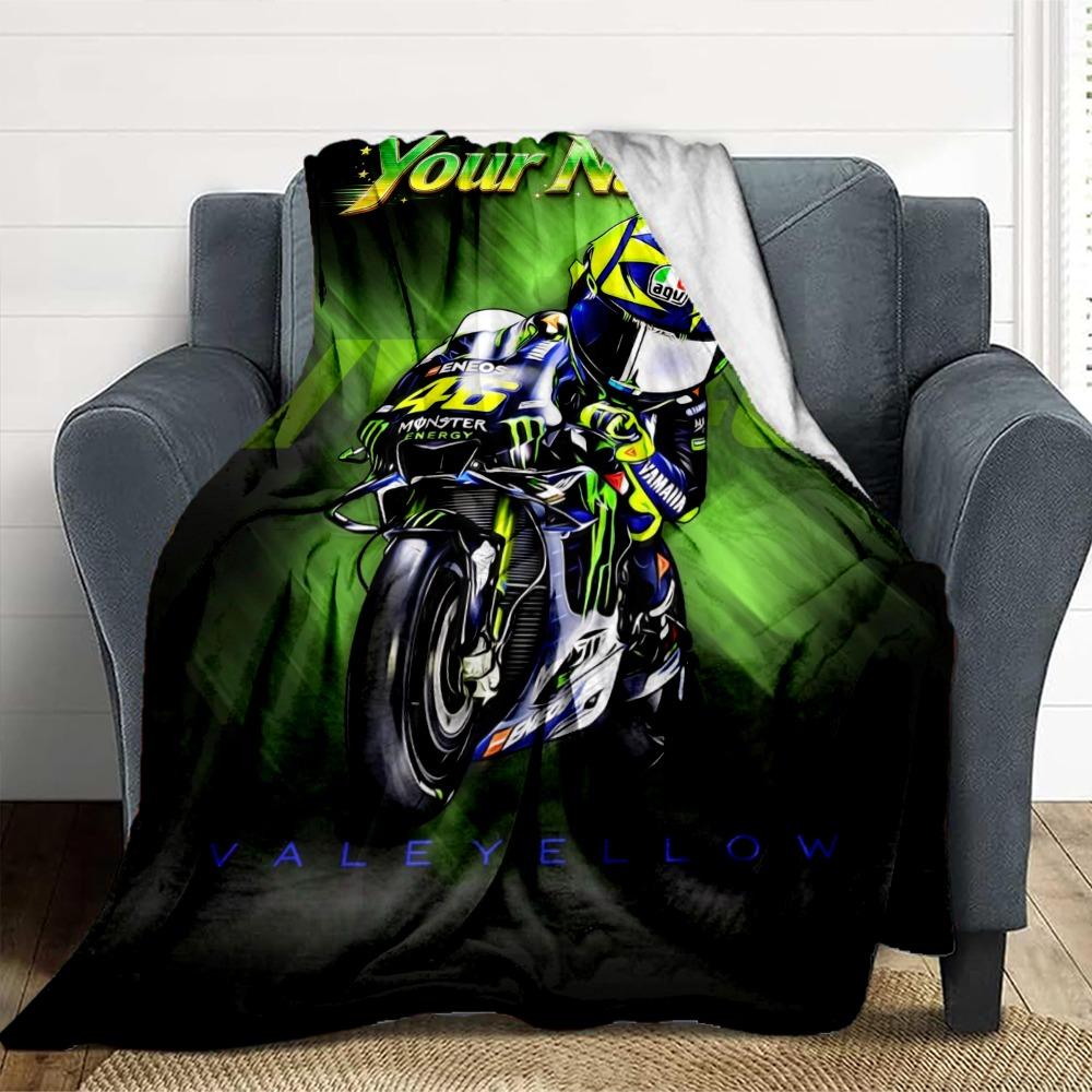 Custom Name Moto Flannel Blanket Throw Blanket Soft Warm Sofa Bed Camping Home Decor Unique Christmas Gift