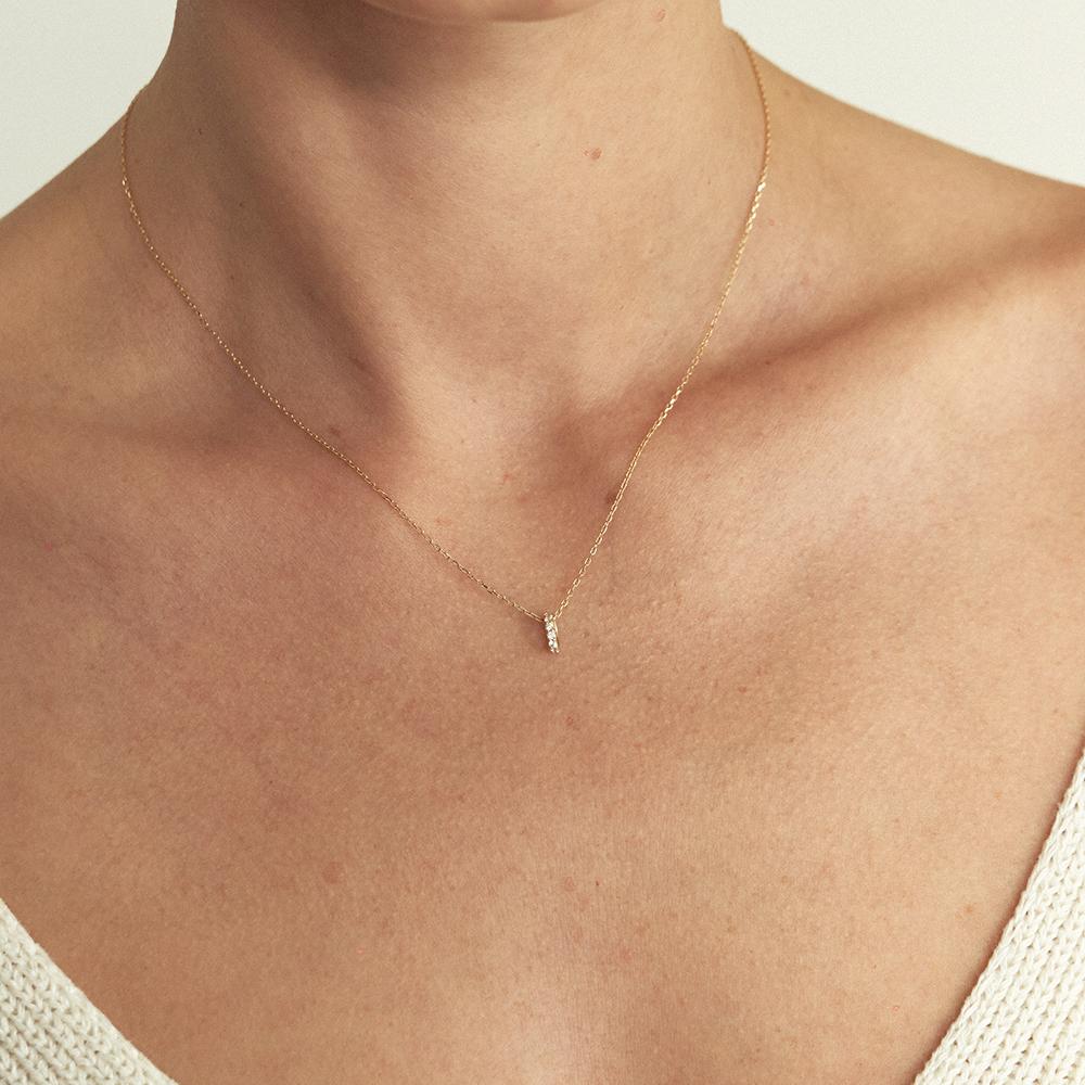 Lunne 14K Slim Eternity Pavé Rondelle Pendant S (14K Gold) Lfp13