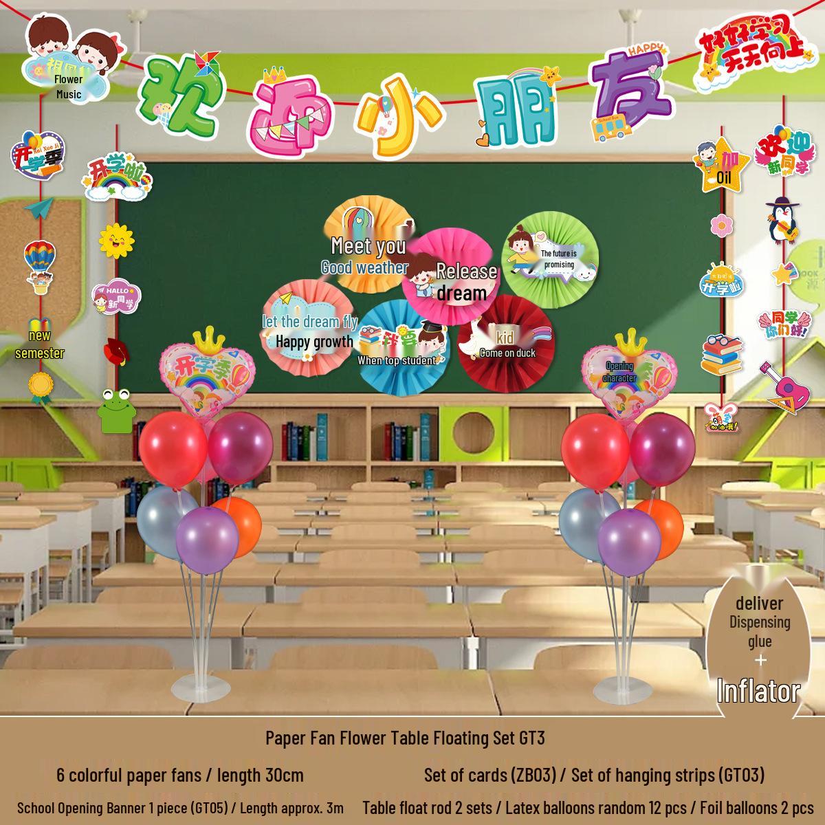2026 Back-to-School Floating Classroom Decor: Pillar Table Scene Props for Kindergarten and Mall Displays