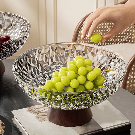 Fruit Bowl Snack Candy Tray Plastic Serving Tray for Snacks Nuts Candy Dried Fruit Plate Elegant Home Decor for Living Room Party Gifting