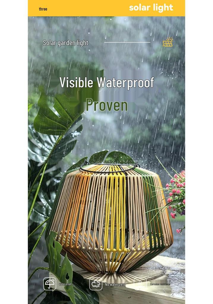 Handmade Solar Rattan Lantern - Four Colors, Stylish Decorative Garden Lamp