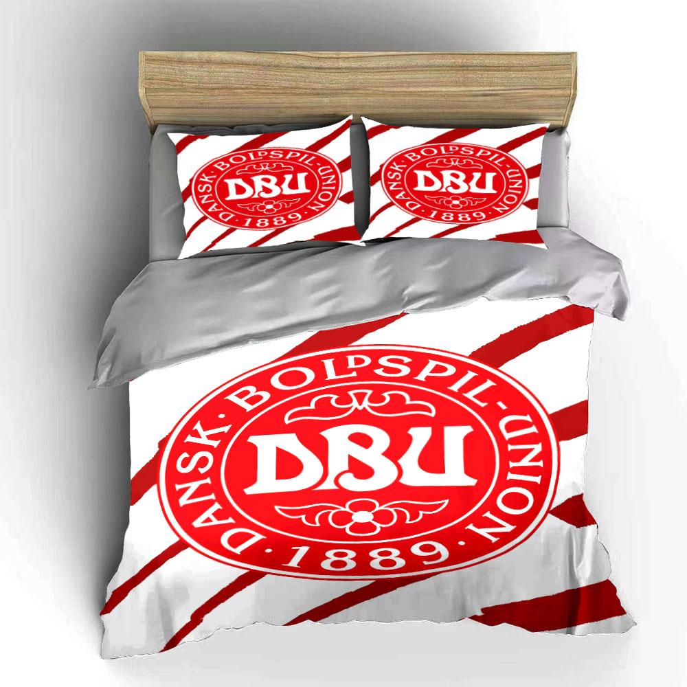 "Red Dansk Boldspil Union Set" Bedding Duvet Cover Set Duvet Cover Pillowcases (1 * Duvet Cover 2 * Pillowcases, without duvet insert)