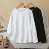 Spring 2026 Plus Size Women's Pleated Cotton Long Sleeve Round Neck Hoodie (Style 8814)