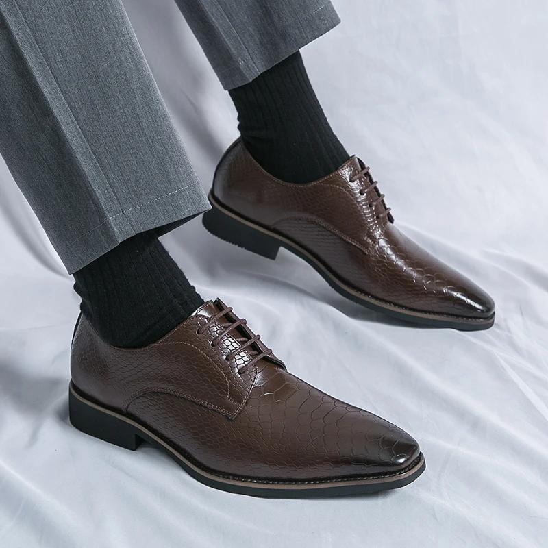 Mens Shoes Leather Male Men's Men Oxfords Dress Shoes for Men Luxury Designer Platform Men Leather Man Shoes