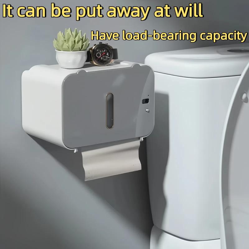 2025 New Smart Induction Toilet Paper Holder Shelf Automatic Paper Out Tissue Rack Wall-Mounted Toilet Paper Dispenser