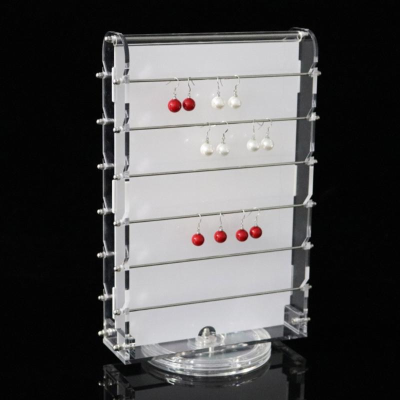 Practical Bead Display Holder Acrylic Jewelry Display Stand Double Sided Rotating Bead Rack for Retail and Exhibition