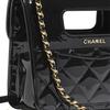 Chanel 23s Diamond Pattern Chain Leather Chain Patent Leather Material Gold Hardware Handheld Messenger Bag Mini Female Black