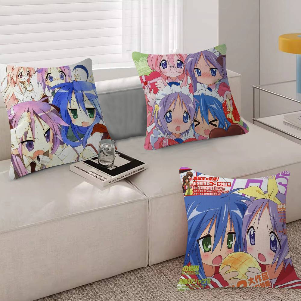 Anime LLucky StarS Cute Girl Maple Design Cushion Cover Happy Autumn Harvest Decor Holiday Decorati Pillow Cover
