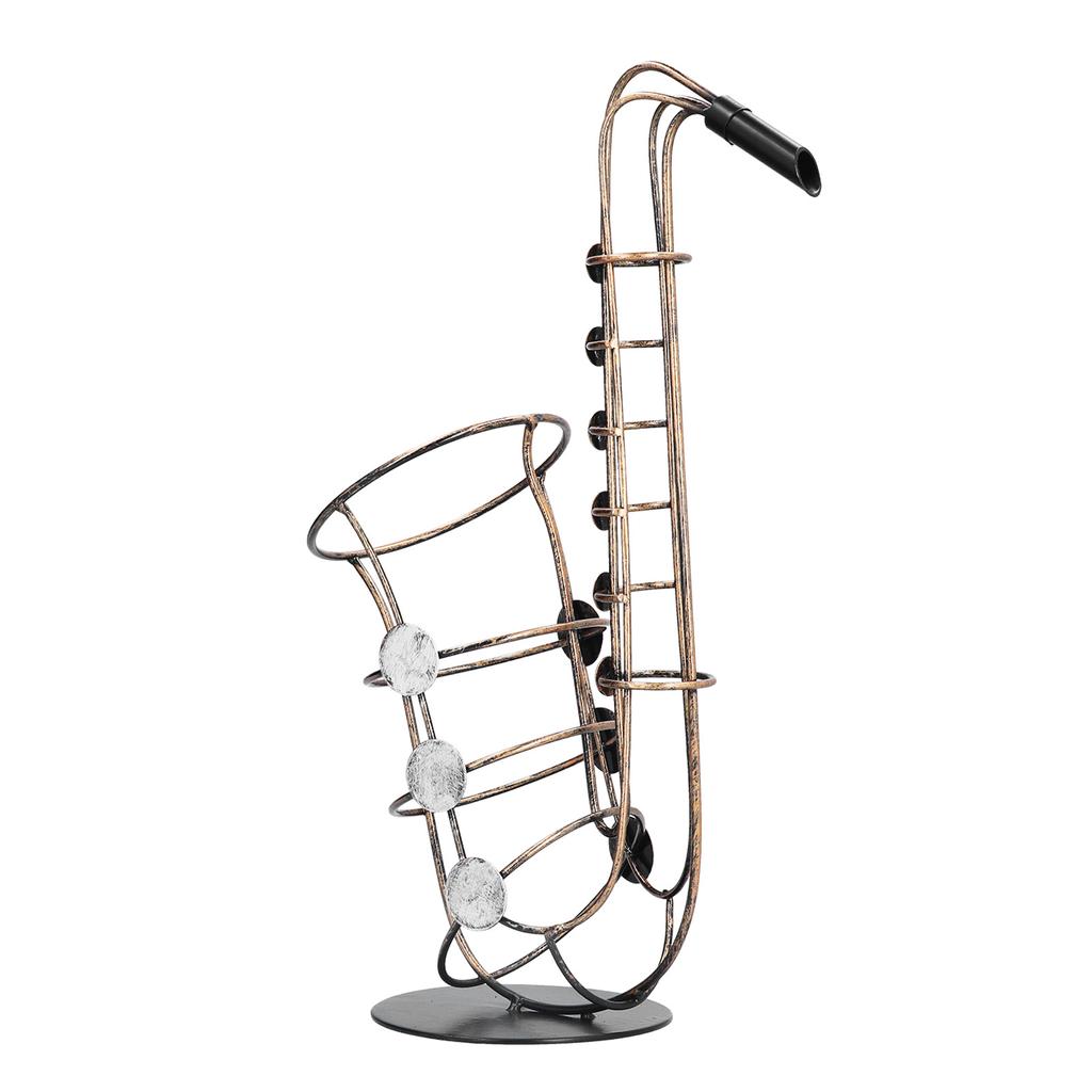 Stojan na láhev vína Kovové figurky Saxofon Praktická řemesla Doplňky pro domácí dekoraci