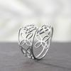 Teamer Witch Knot Wide Finger Ring for Women Irish Celtics Knot Stainless Steel Open Ring Vintage Amulet Anniversary Jewelry 4